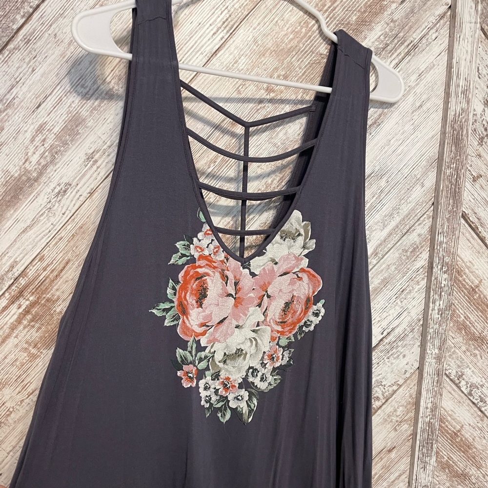 Torrid gray tank floral pinks